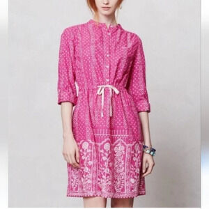 Anthropologie Pink Midi Dress